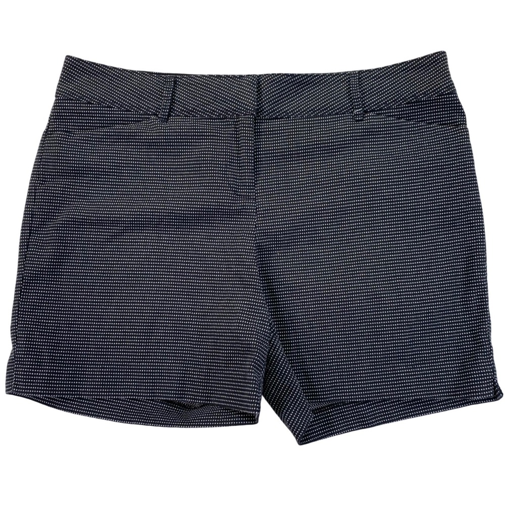 The Limited Shorts Womens 14 Black White Polka Dot Micro Print Stretch Casual